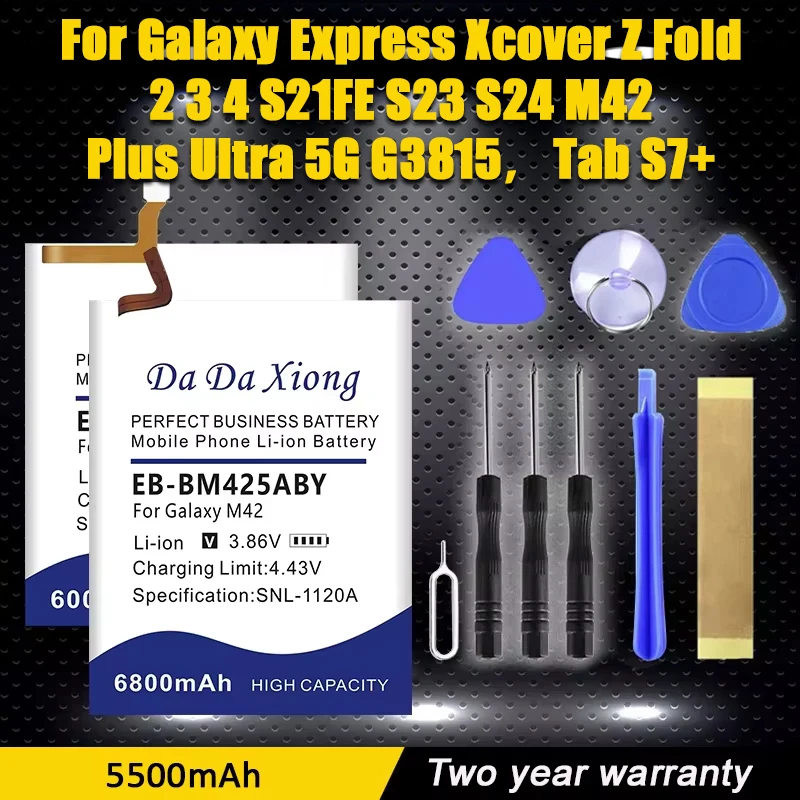 EB-BF926ABY EB-BF927ABY New Battery For Samsung Galaxy Express Xcover Z Fold 2 3 4 S21FE S23 S24 M42 Plus Ultra 5G G3815，Tab S7+