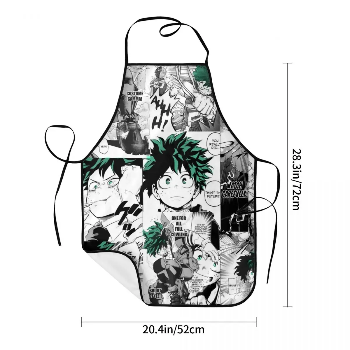 مآزر My Hero Academia Deku Manga Collage للطهاة والخبز والخبز بدون أكمام مريلة لتنظيف المطبخ بينافور #3