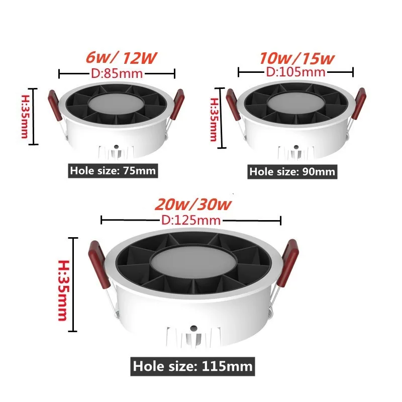 Możliwość przyciemniania oprawa sufitowa LED światło punktowe 6W10W12W15W20W30W LED lampa sufitowa COB okrągły oświetlenie ogrodzeniowe reflektor LED światło punktowe oświetlenie wewnętrzne