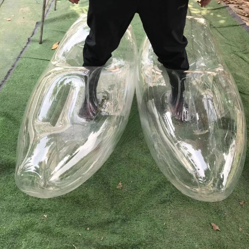 2021 big discount Transparent inflatable water shoes, inflatable water walking shoes for water play equipment