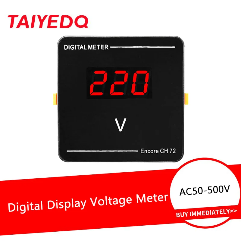 AC50-500V Voltage Panel Meter CH72 Voltmeter AC Voltage in Electrical Circuits 72*72mm