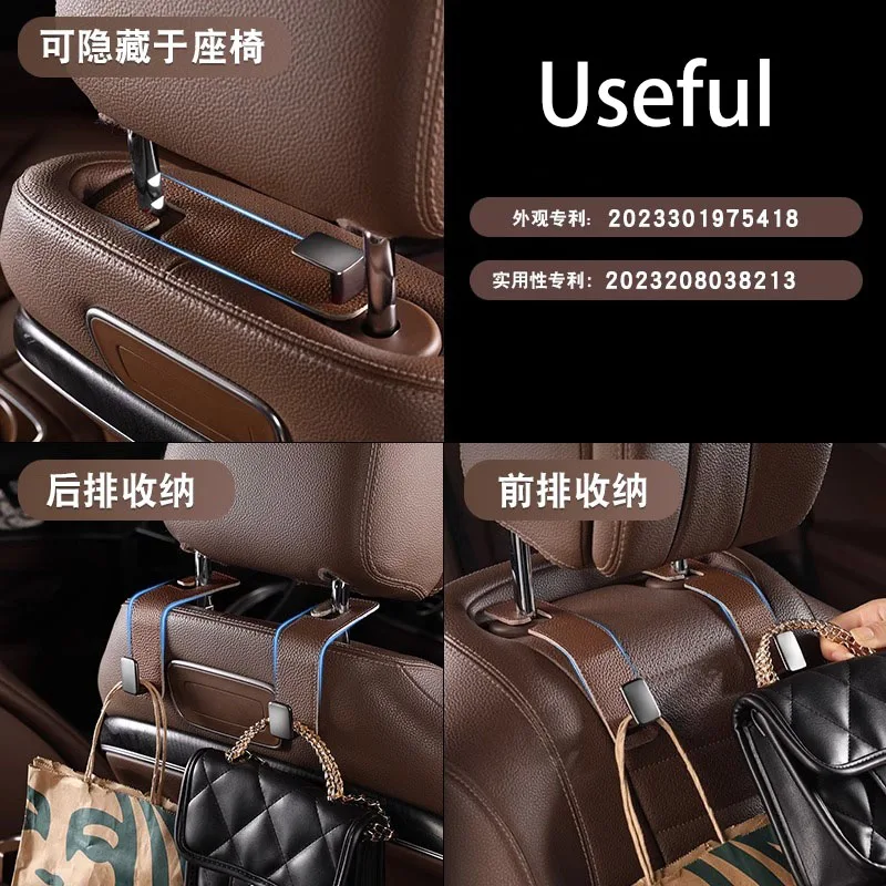 Real Leather Bags Hanger Car Seat Back Hook Clothes Pants Hanger For Car Parts Customed For Interior Universal Popular Items