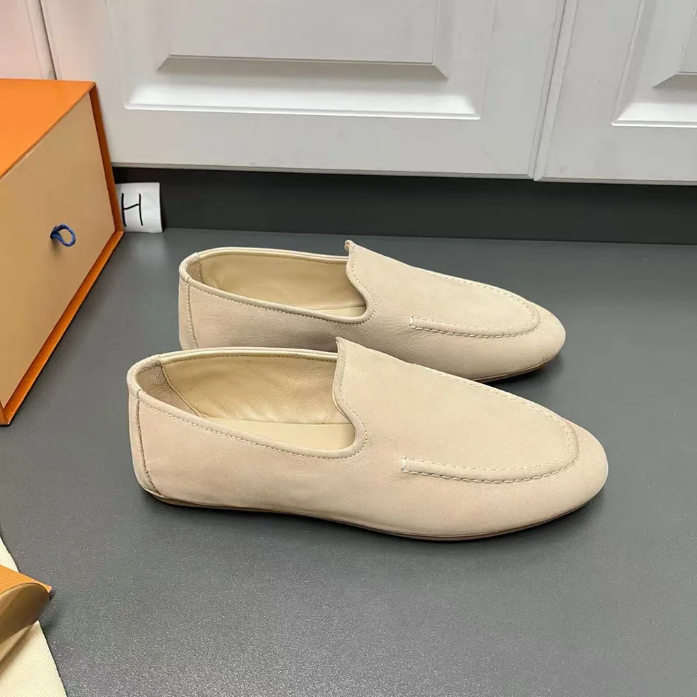 2026 Top Quality Men Suede Loafers Flat Shoes Slip On Soft Leather Casual Daily Walking Driving Shoes Fashion Footwear