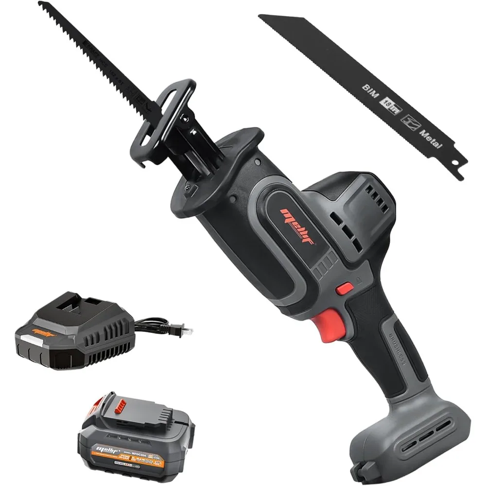 

Brushless Reciprocating Saw w/20V 4.0Ah Battery & Charger,1" Stroke Length,3000 SPM, Variable Speed,Quick Blade Change,LED Light