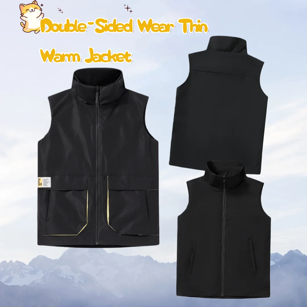 

New Double-Sided Wear Thin Jacket Collar Vest for Men And Women Casual Fashionable Large Size Youth Spring Autumn Vest