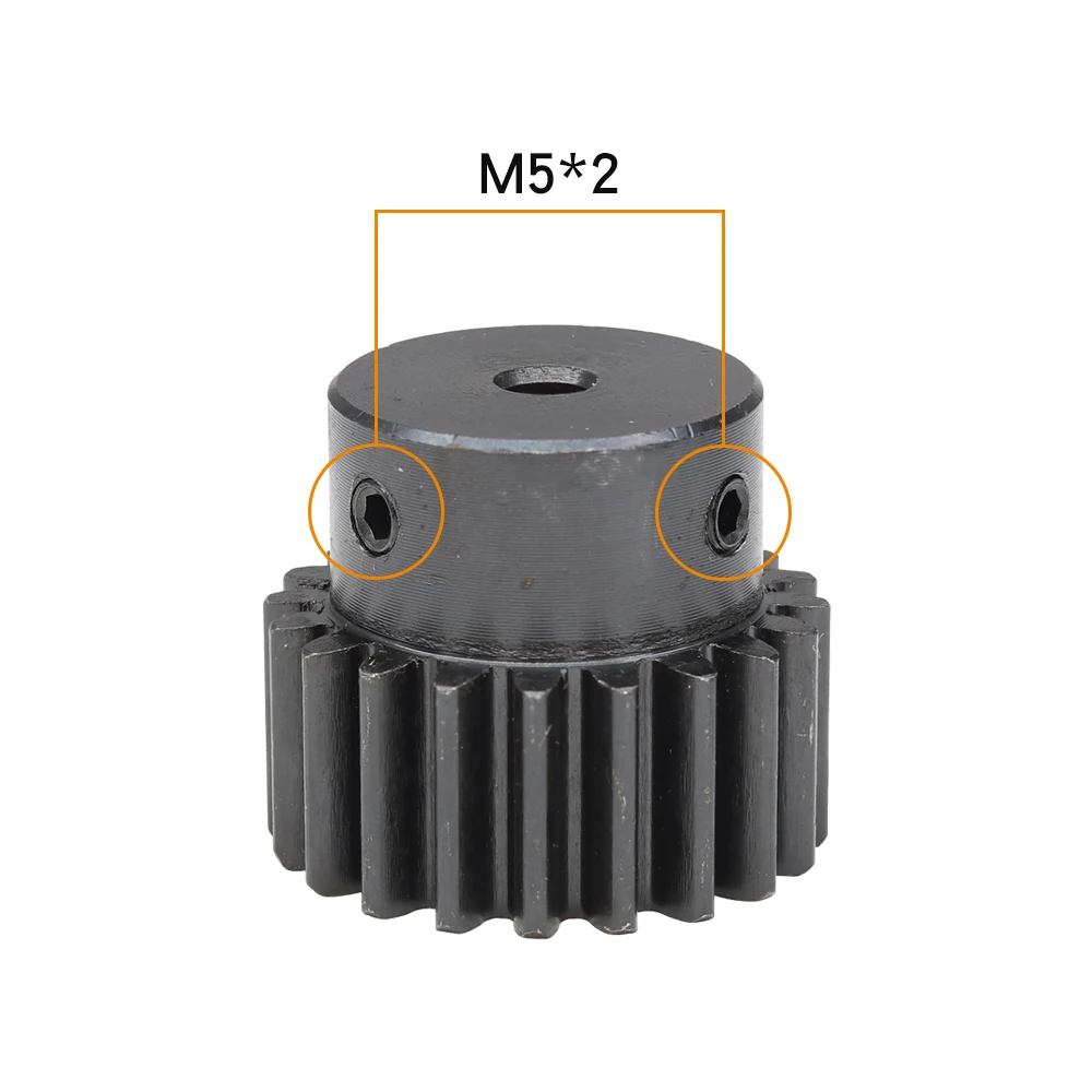 Engrenagem spur 1.5 Module-20T blackening sc45 # aço carbono de alta frequência que extingue o tamanho do furo da engrenagem 5/6/6.35/8/10/12/14/15mm