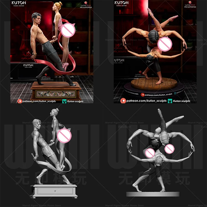 

1/24 1/18 Scale Classical Dance Balance Artistic Pas De Deux Ballet DIY Self-assembled GK 3D Resin Un-panited Doll White Model