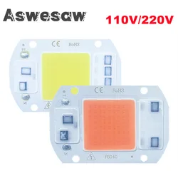 Aswesaw LED Grow COB Chip Phyto Lamp Full Spectrum AC220V/110V 20W 30W 50W For Indoor Plant Seedling Grow and Flower Growth