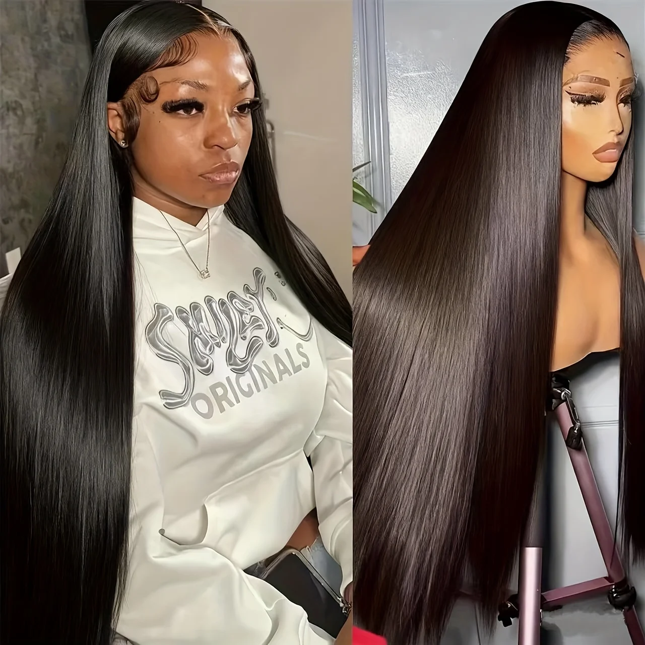 13x4 مستقيم الدانتيل شعر مستعار أمامي 13x6 HD شفاف البرازيلي 30 40 بوصة خصلات الشعر المستعار الإنسان للنساء السود شعر مستعار بدون صمغ