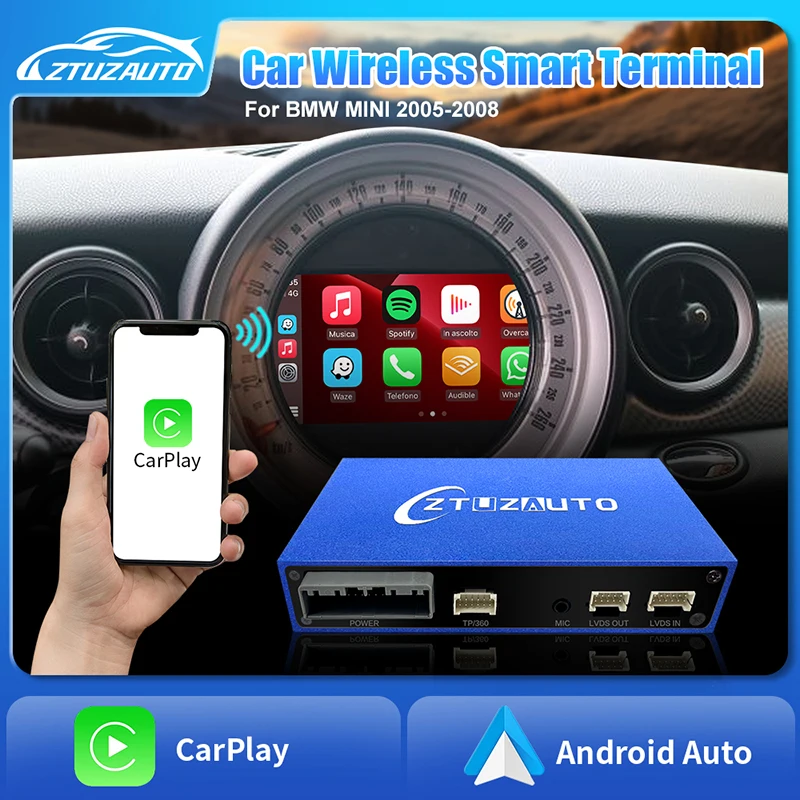 Newest Wireless Android Mirror GPS SmartPhone Integration Apple CarPlay for BMW MINI 2005-2008 CCC System ,Support Rear Camera