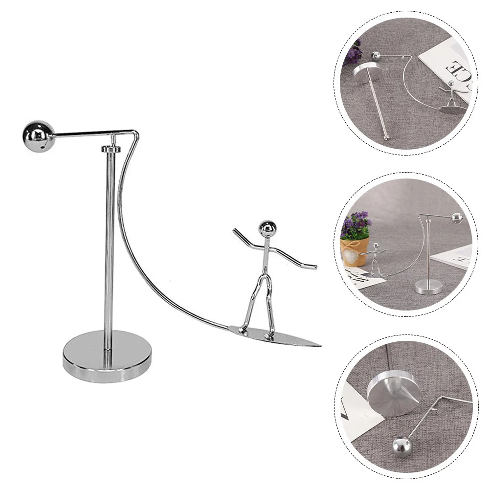 스케이팅 맨 아이언 텀블러 밸런스 볼 데스크탑 장식 과학 예술 공예 데코 스윙 데스크용 밸런싱 텀블러 아이언 아트