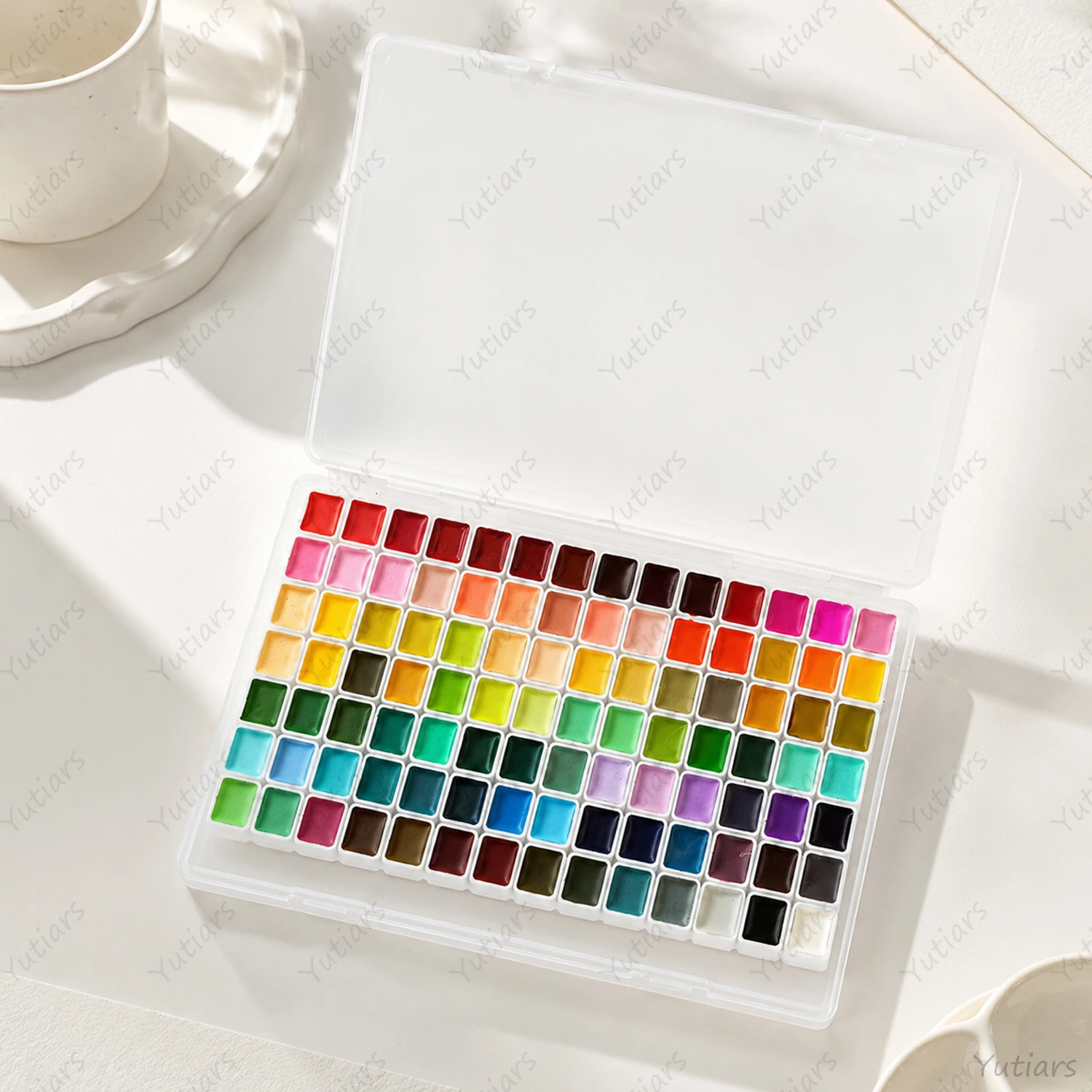 98 Colors Watercolor Paint Set with Clear Case Portable Solid Watercolor Palette for Artists Students Painting Drawing DIY Art S
