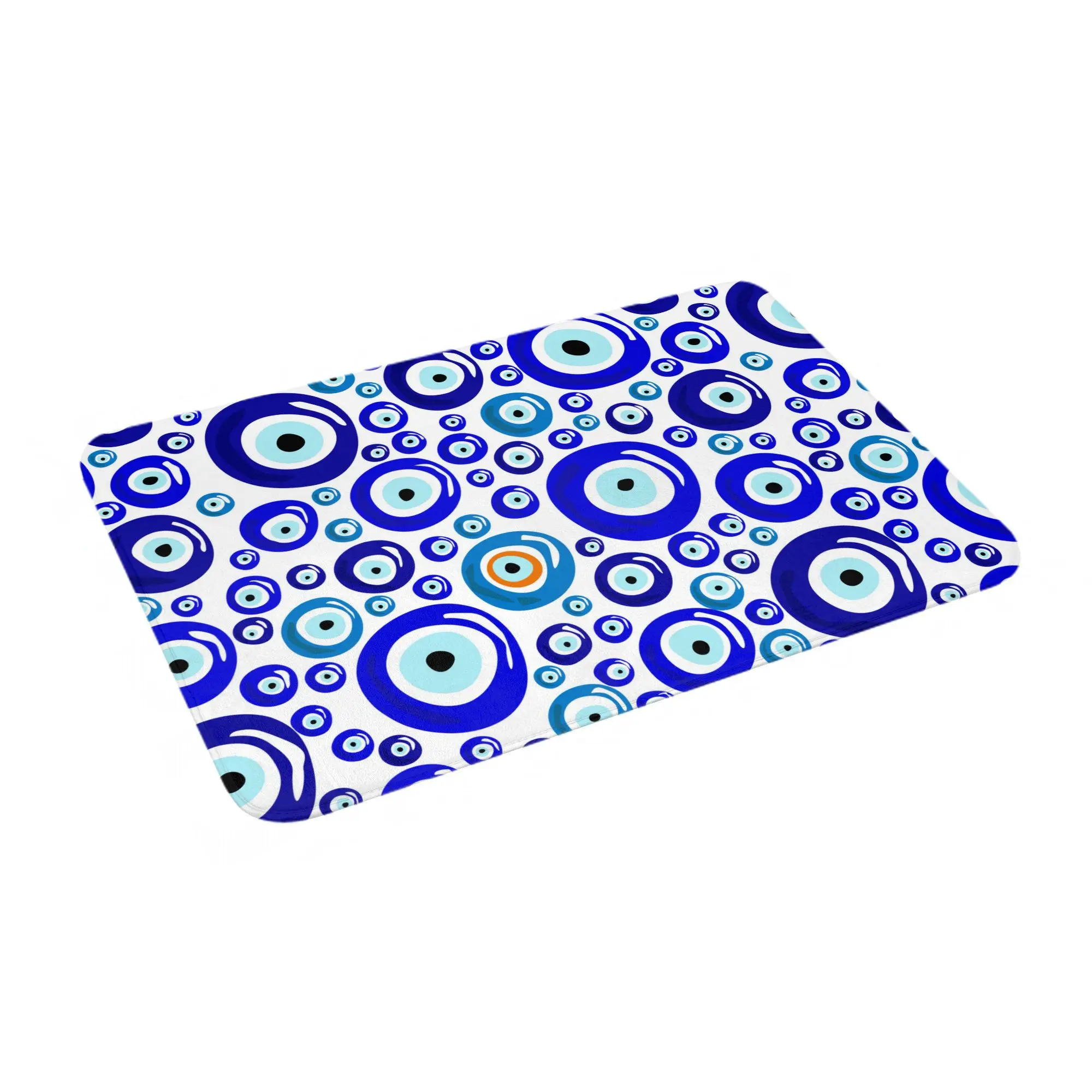 Turkish Amulet Mediterranean Evil Eye Doormat Non-Slip Bathroom Kitchen Mat Toilet Door Floor Entrance Carpet Rug