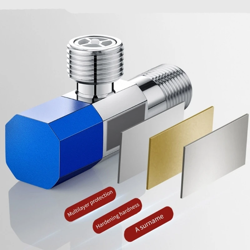 Válvulas angulares latão G1/2, válvulas fácil instalação, resistência à corrosão ferrugem, para cozinha, banheiro