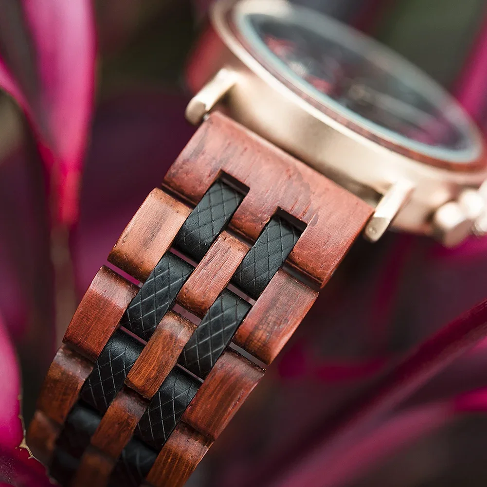 Customize Logo Name Men Wood Watches BOBO BIRD Fashion Calendar Stopwatch Personalized Quartz Wristwatches Gift Dropshipping