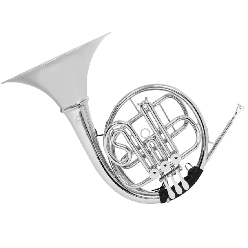 

Nickel-Plated Bb Split Flat 3-Key Horn for Brass Instrument, French Horn