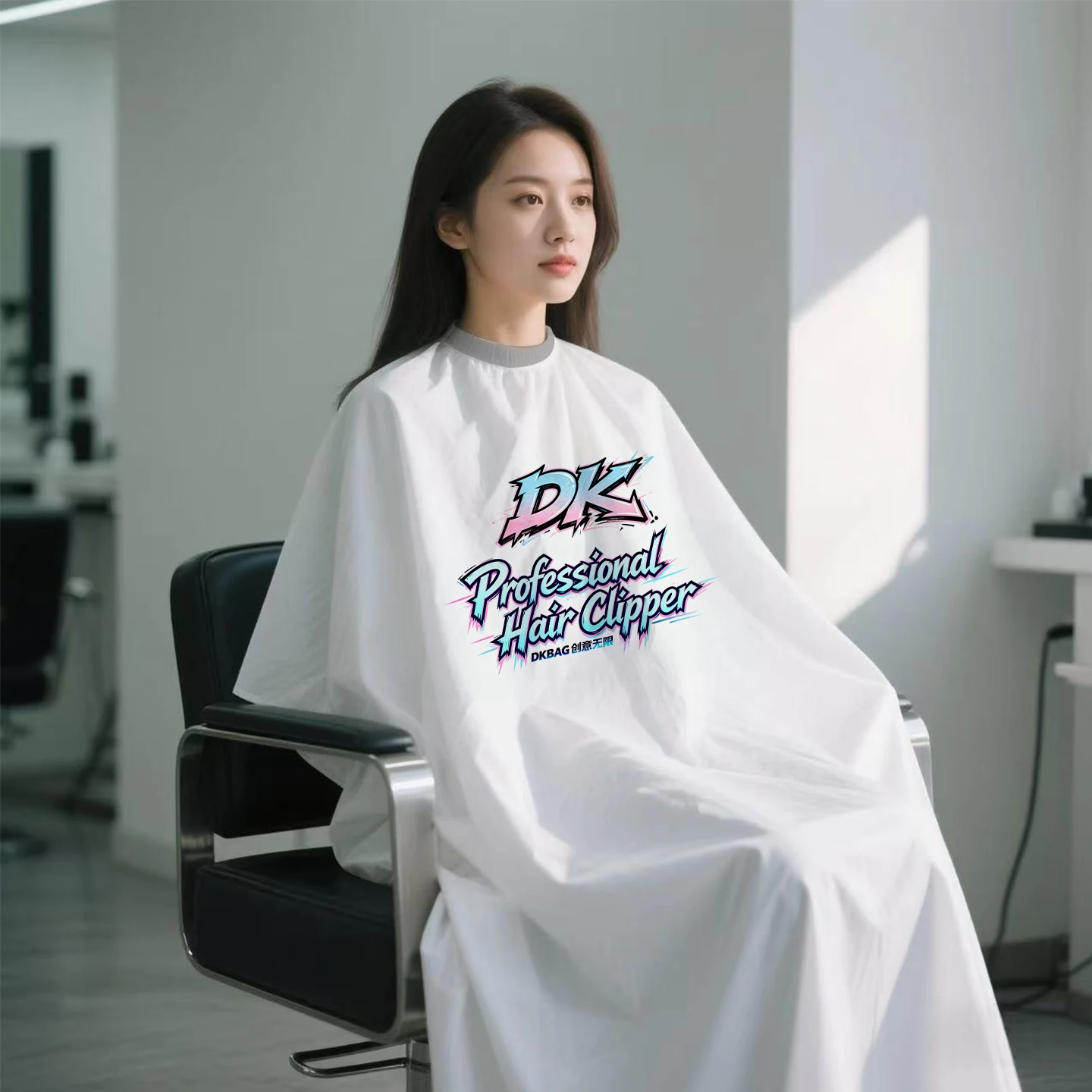 

DK/JRL /SC Haircut Bib Extended Salon Hairdresser Haircut 1.8m Quick-Drying high-grade Professional Barber Cape Rubber Collar