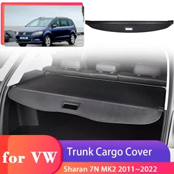 Trunk Cargo Cover for Volkswagen VW Sharan 7N MK2 2011~2022 Rear Boot Tray Security Shield Curtain Partition Privacy Accessories