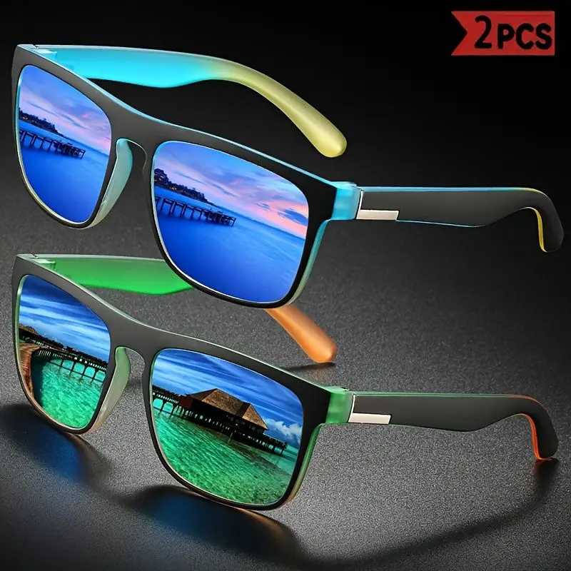 قطعتان، مخطط ألوان مستوحى من الدوبامين، مجموعة نظارات طازجة ولطيفة، مناسبة للنساء للارتداء والإكسسوارات، والرجال للقيادة