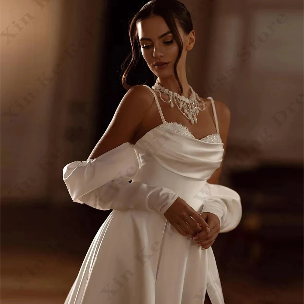 Sexy Backless Mermaid Wedding Dresses Gorgeous Off Shoulder Sleeveless High Split Fluffy Princess Style Mopping New Bride Gowns