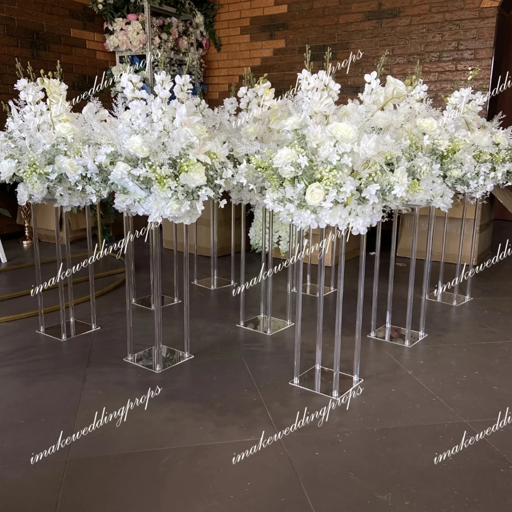 4-10pcs)40-100cm)Square Acrylic Tree Chandelier  Wedding Table Centerpiece Flower Road Leads  Backdrop Stand crystalCenterpiec