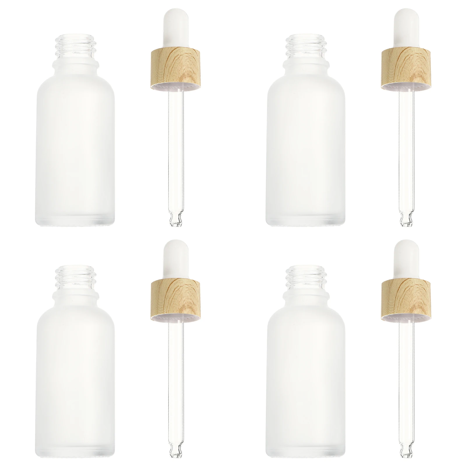 

4Pcs Glass Dropper Bottle Kit Essential Oil Holder Reusable Small Size Lightweight for Travel Aromatherapy Liquid Storage