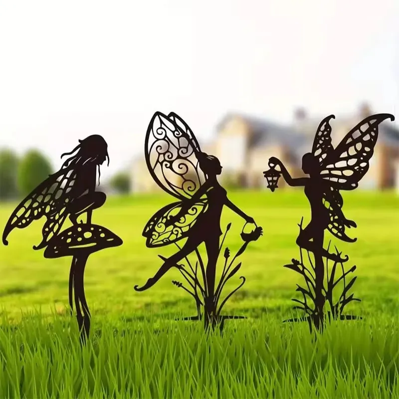 Outdoor Flower Fairies Terrace Iron Iron Crafts Garden Exclusive Metal Outdoor Decoration Lawn Large Outdoor Patio Art