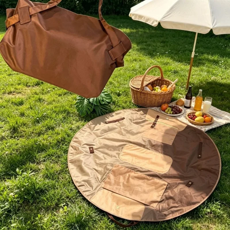 Large Capacity Foldable Travel Organizer Bag Durable Lightweight Waterproof Tote Duffel with Picnic Mat for Camping Picnic Daily