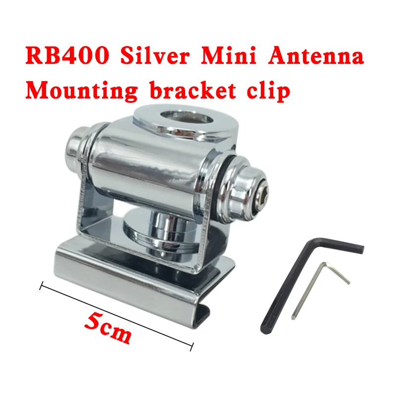 

RB400 Antenna Mount Bracket Clip Silver Stainless Steel for Mobile Radio Car Window Edge Trunk Lid Hatchback Accessory Install