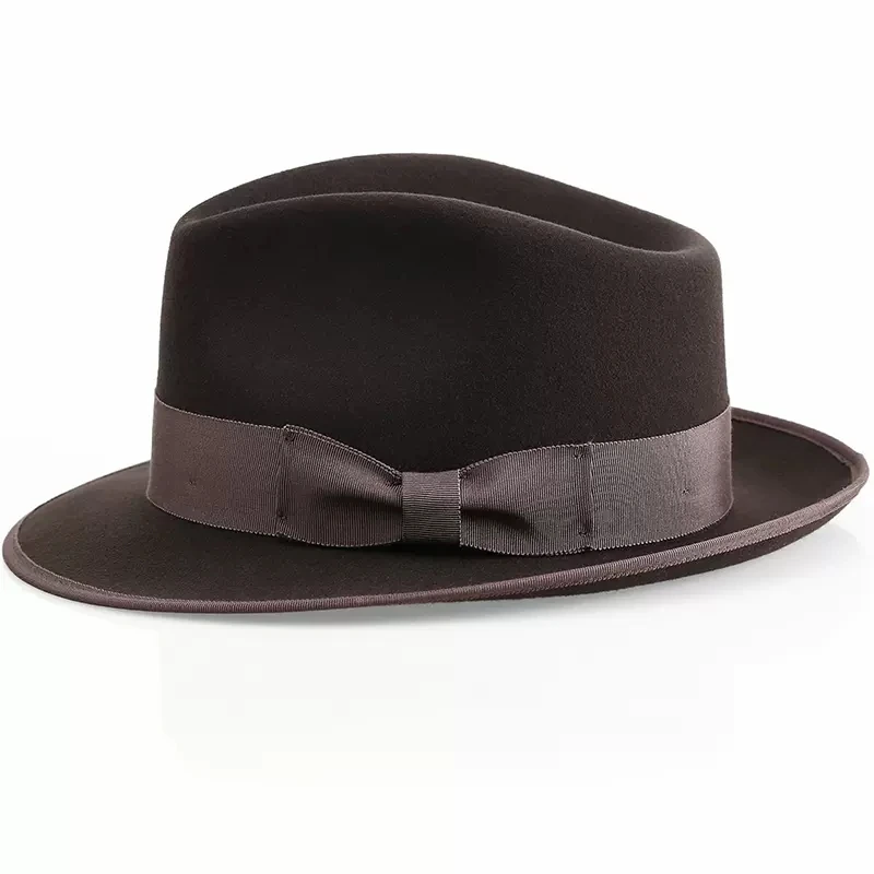 100% Wool Men Felt Hat Retro Style White Brown Coffee Black Color Panama Hat Ladies Elegant Church Dress Formal Cap