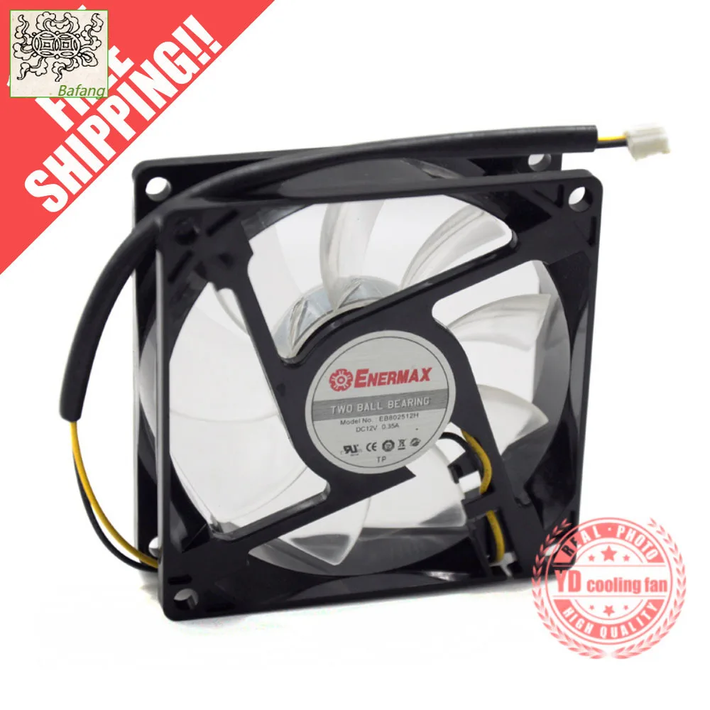 

jinlingge For ENERMAX EB802512H 8025 12V 0.35A 8CM Ball bearing cooling fan
