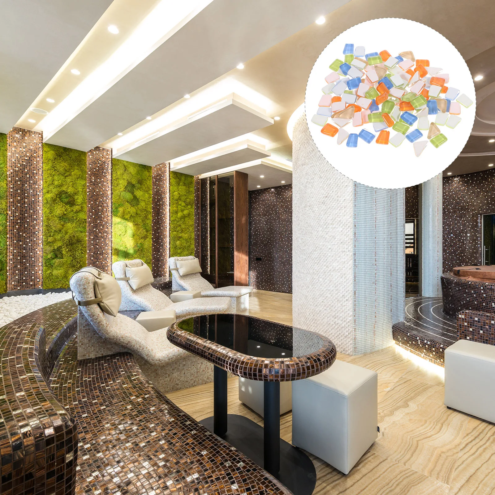 

1Set Colored Mosaic Fragments Tiles for Crafts Stained Glass Sheets DIY Mosaic Art Decorative Pieces Home Garden Wall Decor