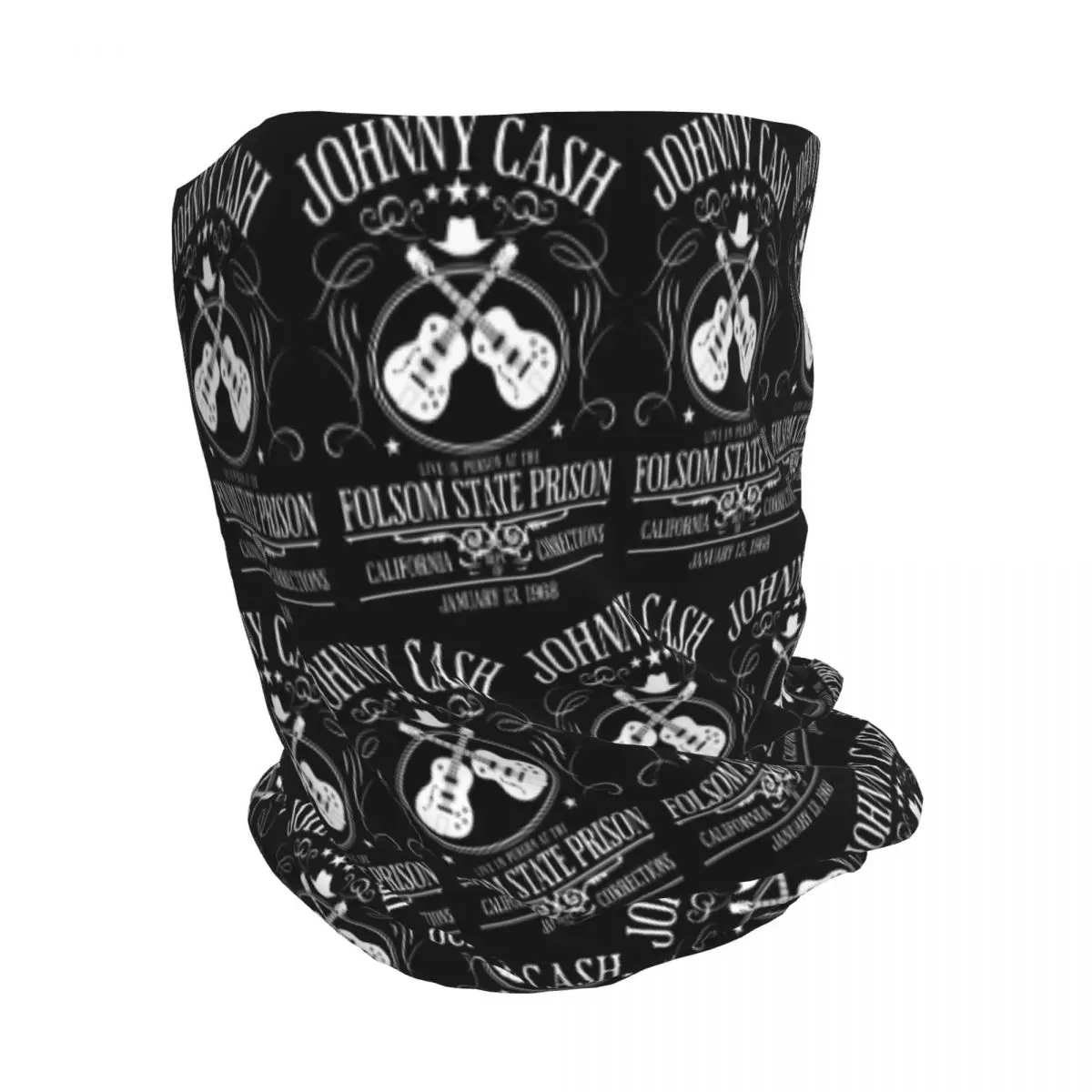 Johnny Cash Live At Folsom State Prison Jan 13 1968 Bandana Neck Cover Mask Scarf Headwear Beanies Hat Unisex Adult Washable