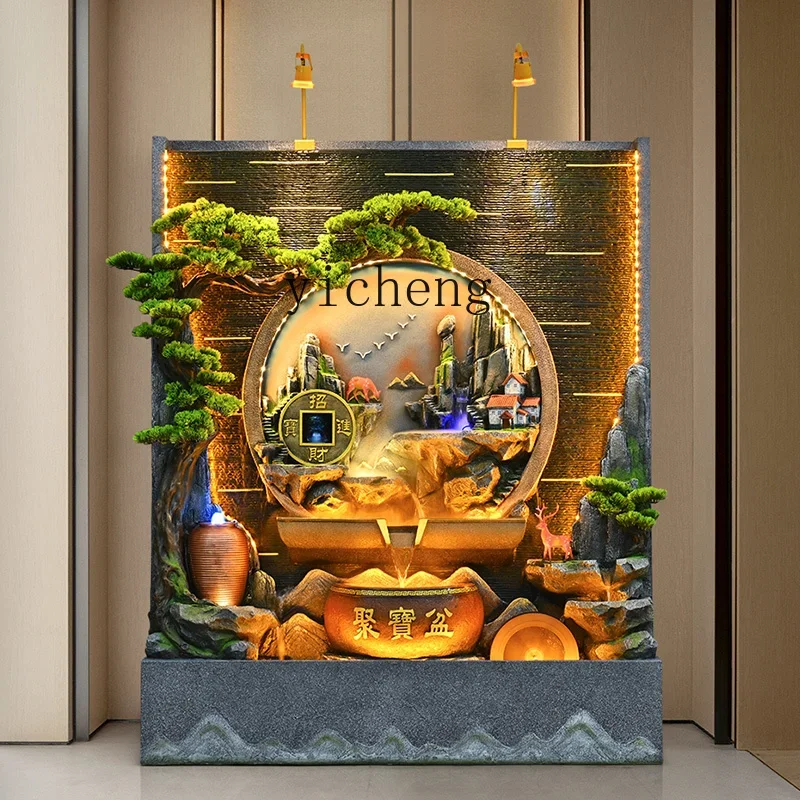 L7-14 water curtain wall flowing water ornament living room office entrance water feature decoration