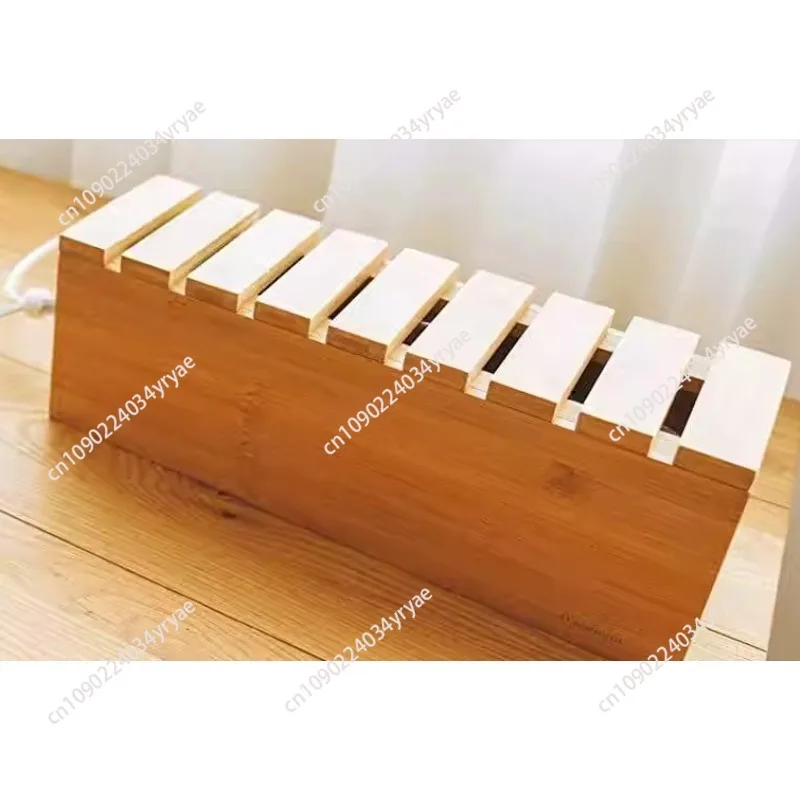 1pc Wood Wire Storage Box, Data Cable Storage Box, Power Cable Management Sorting Box, Socket Computer Cable Rack, Plug Box