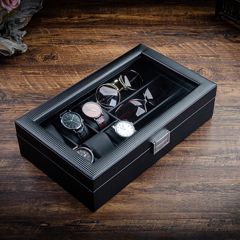 Watch Box Display Cabinet Glasses Storage Bag Sunglasses Storage Box Glass Top The Best Gifts For Men And Women