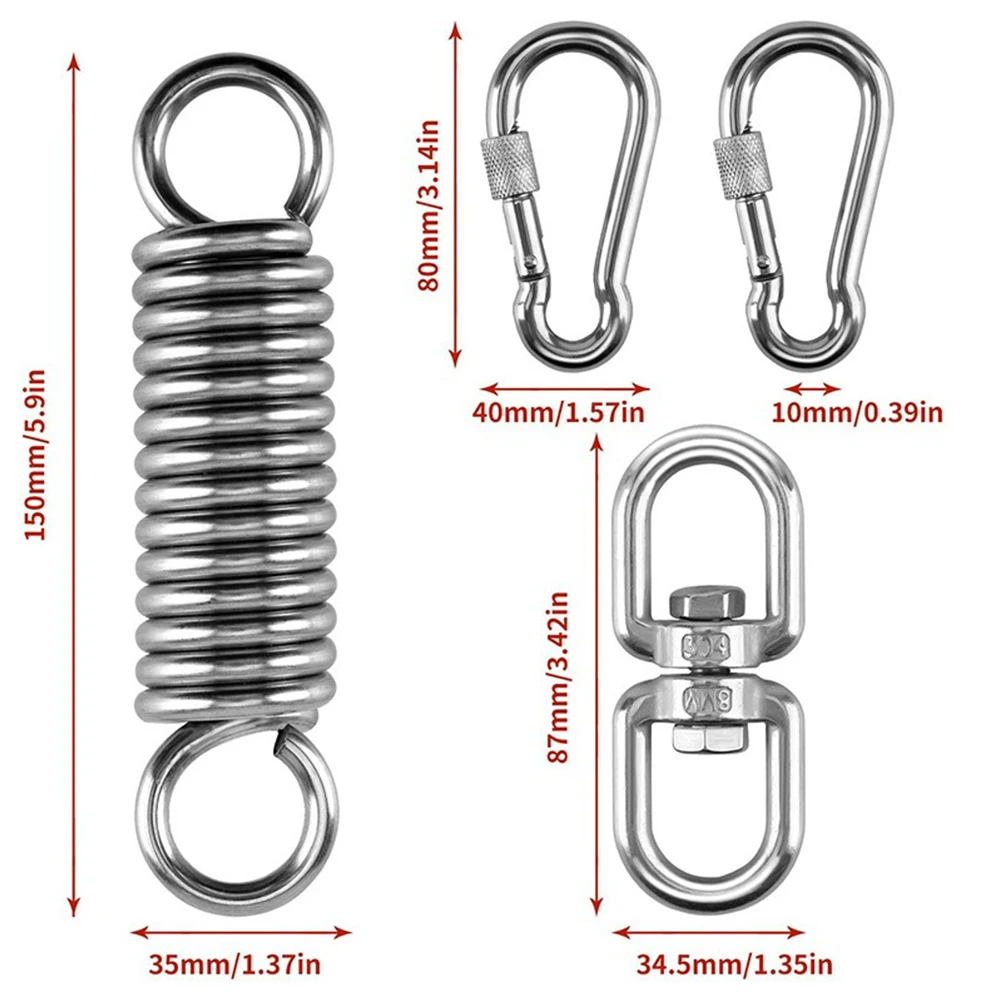 

600 LBS Chair Spring Hooks Outside Stainless Steel Heavy Duty Swivel Hooks Stainless Steel Silver Spring Hook For Home Gardens