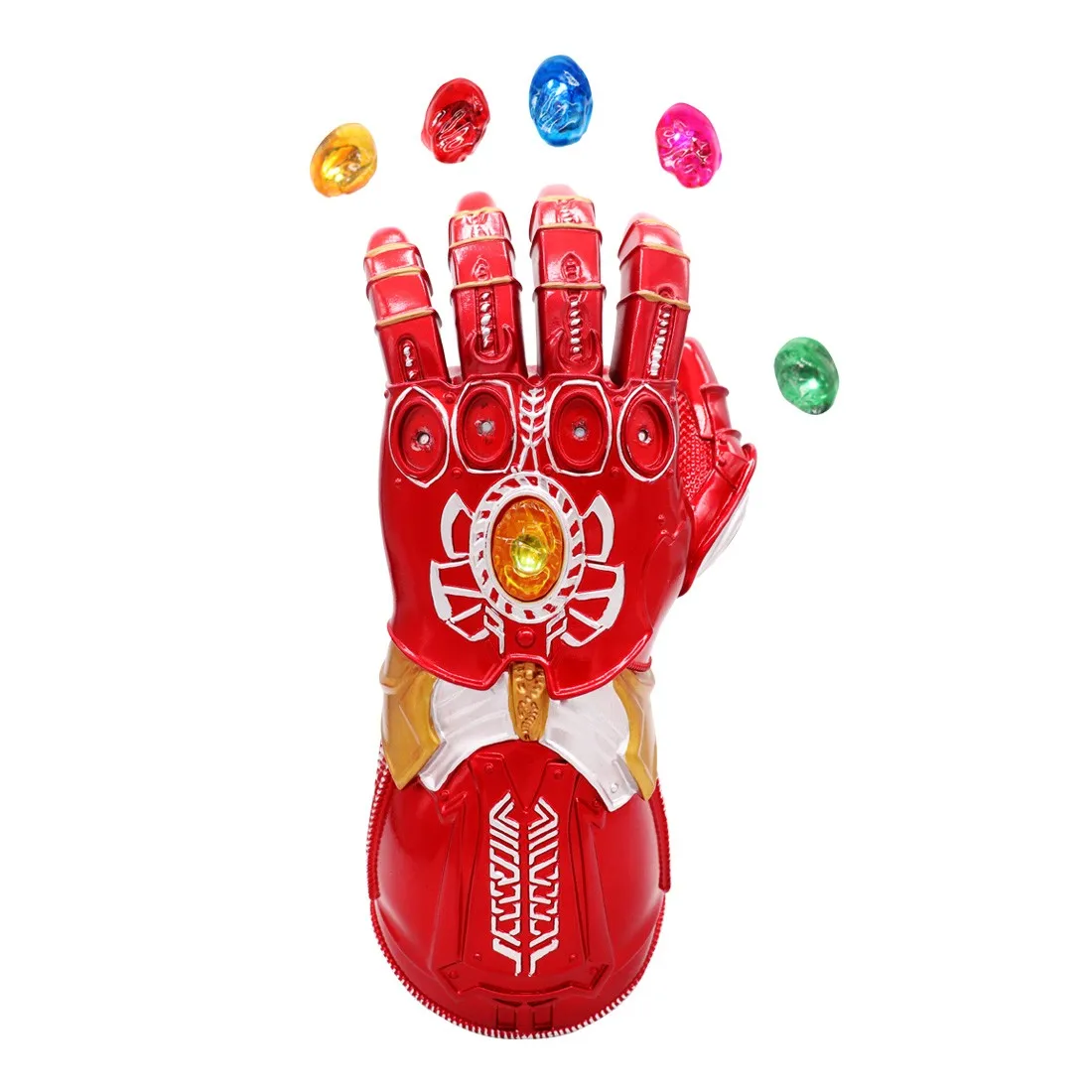 Cafele Glove Thanos Infinity Gauntlet Cosplay Gloves Latex LED Glove Kids Adult Unisex Removable Gloves