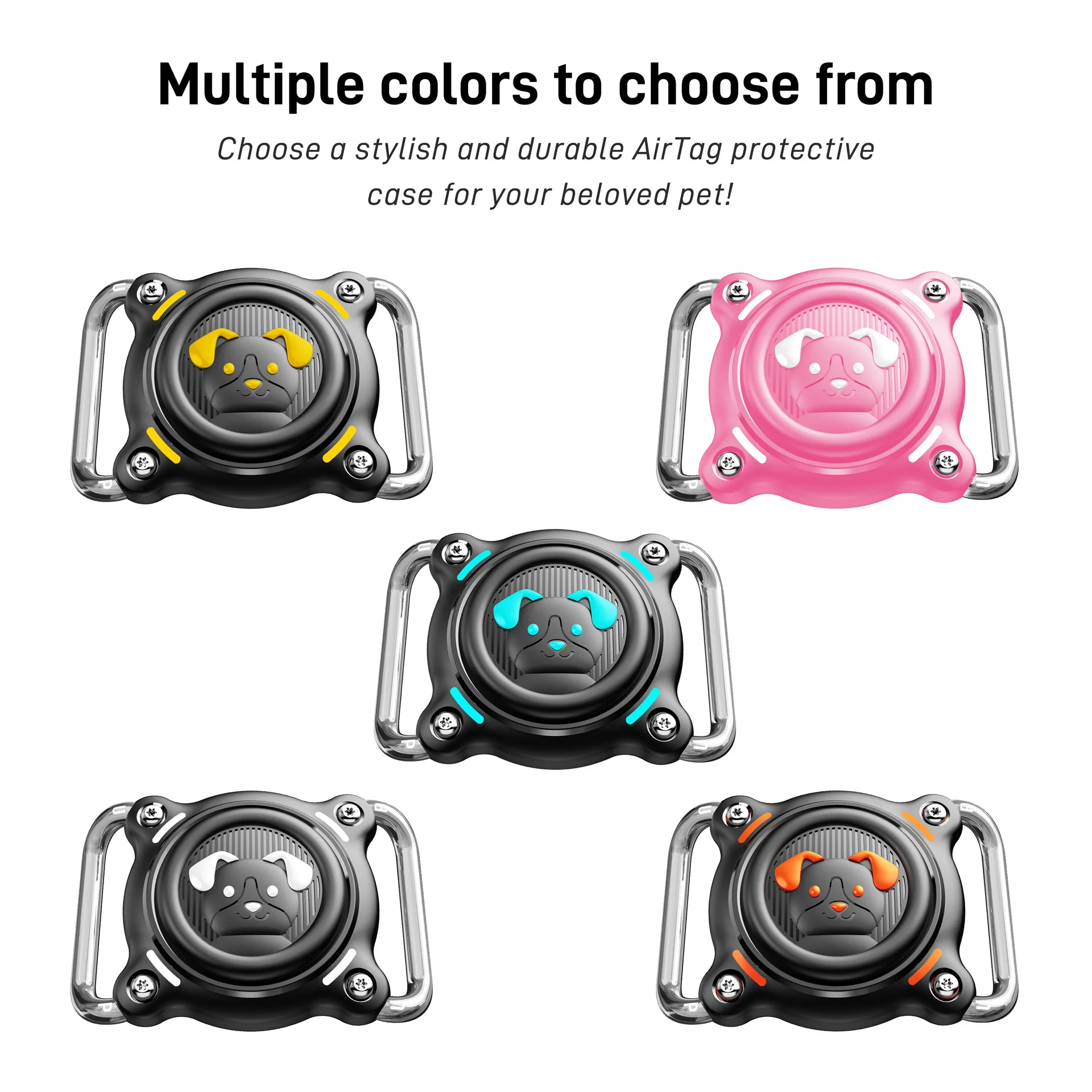 ที่ยึด AirTag สำหรับปลอกคอสุนัข ปลอกคอ AirTag สำหรับสุนัข พร้อมห่วงโลหะแบบถอดได้ เหมาะสำหรับปลอกคอกว้าง 1.2 นิ้ว สำหรับเคส Apple AirTag