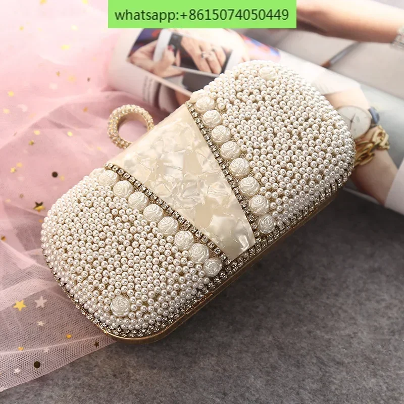 Fashionable and elegant, atmospheric pearl dinner bag, shiny and bright, comfortable feel, banquet evening bag