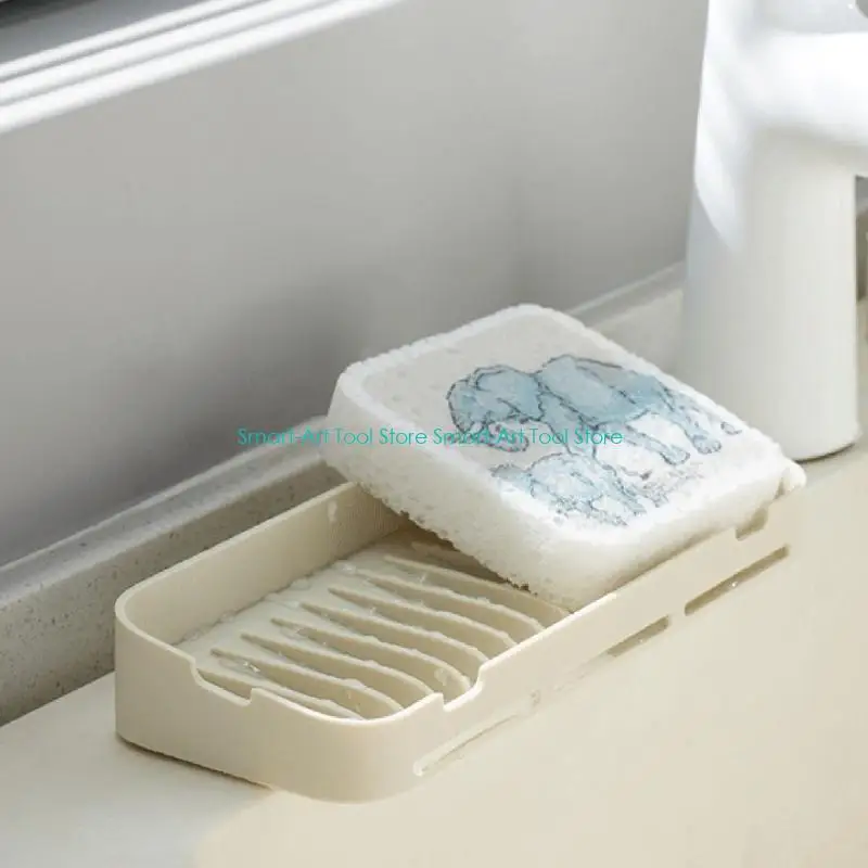 E1PB Silicone Soap Holder Bathroom Draining Soap Dish Drainable Dishes for Soap