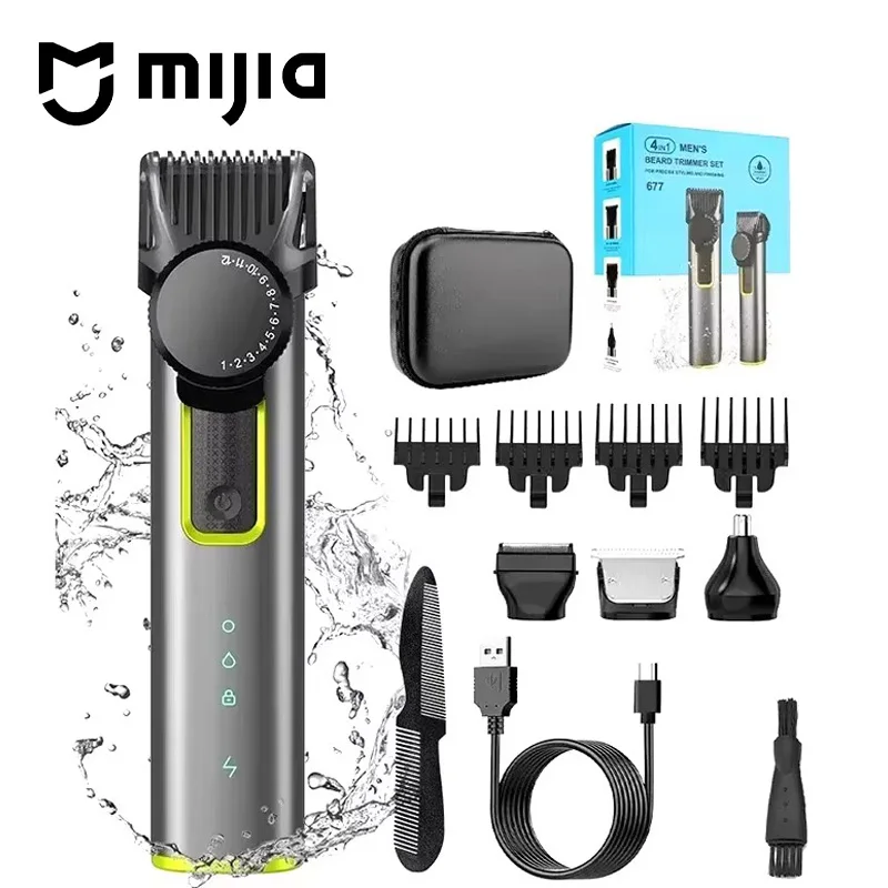 kits-de-corte-de-pelo-mijia-cortadora-de-pelo-electrica-multifuncion-ipx5-a-prueba-de-agua-para-hombre-afeitadora-4-en-1-recortadora-de-vello-nasal