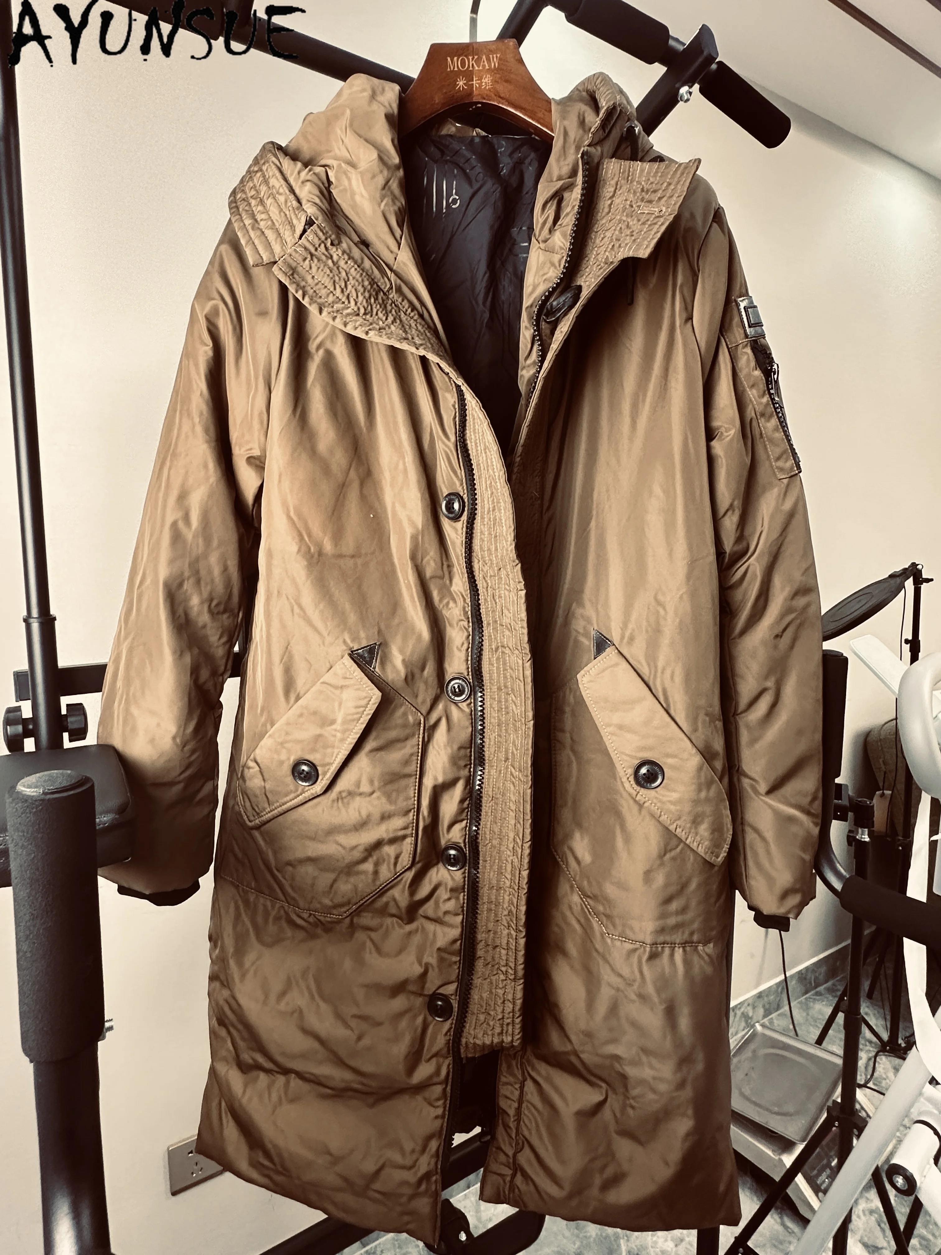 

Куртка AYUSNUE, мужская зимняя парка, хлопковые пальто средней длины, мужское уникальное пальто, акция, небольшие вкусы, возврат и не обмен