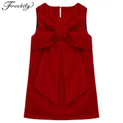 Toddler Kids Girls Christmas Velvet Dress Princess Sleeveless Bow Dress Playwear Birthday New Year Festival Xmas Party Dress