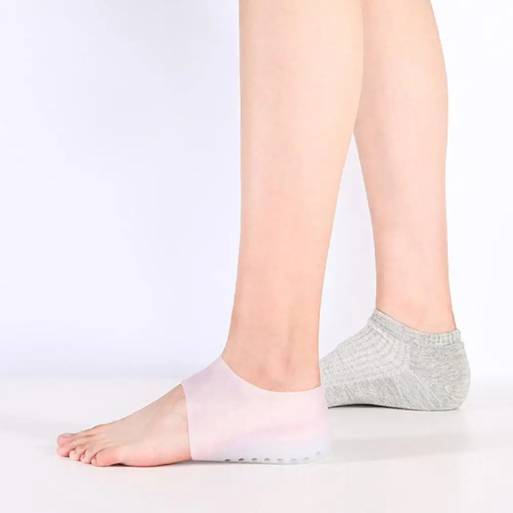 2Pcs/Pair Inner Heightening Socks Wear-resistant Foot Care Tool Durable Height Increasing Silicone Pad for Unisex