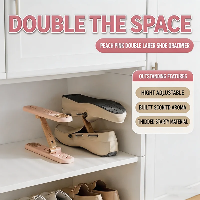 Verstellbares Schuhregal, doppellagiges Schuhfach, Schuhschrank für Zuhause, stapelbares Schuhregal, aromatischer Schuh-Organizer, Aufbewahrungshalter