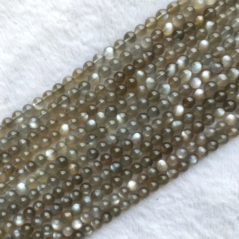 

Veemake Natural Gray Moonstone Round Beads For Jewelry Making Gemstones Crystal DIY Necklace Bracelets Earrings Pendant 05602