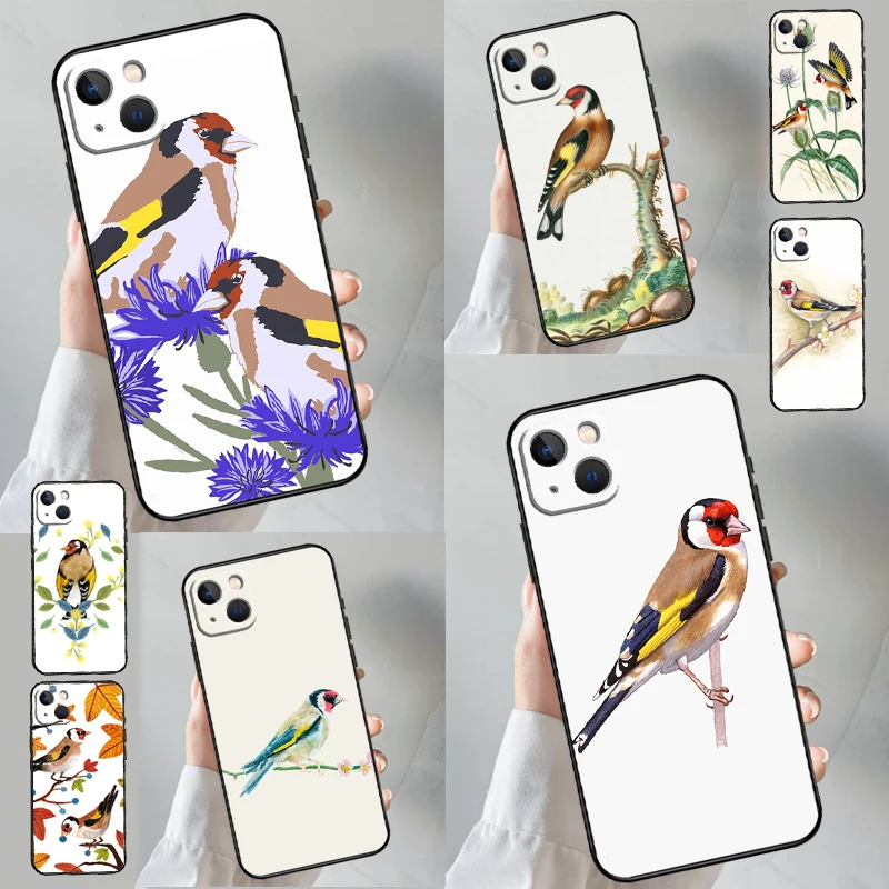 European Goldfinch Phone Case For iPhone 16 15 11 12 13 14 Pro Max X XR XS Max 6 14 Plus Soft Cover