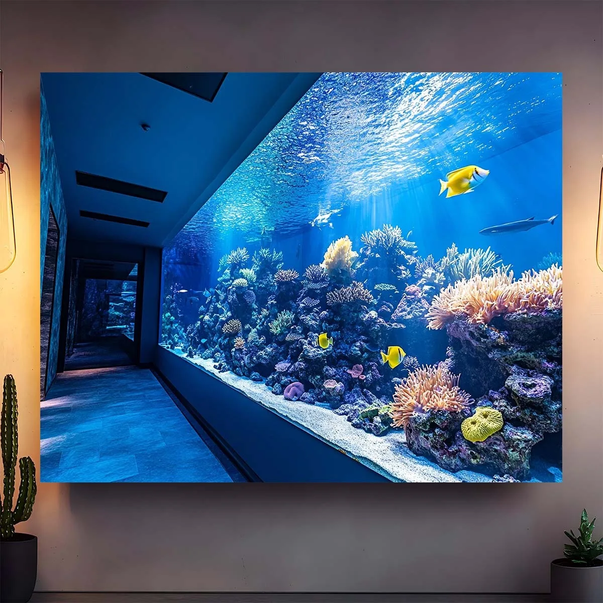 Vibrant Underwater Aquarium Tapestry Coral Reef Colorful Fish Wall Hanging Art Decor for Home Room Party Decor view 3