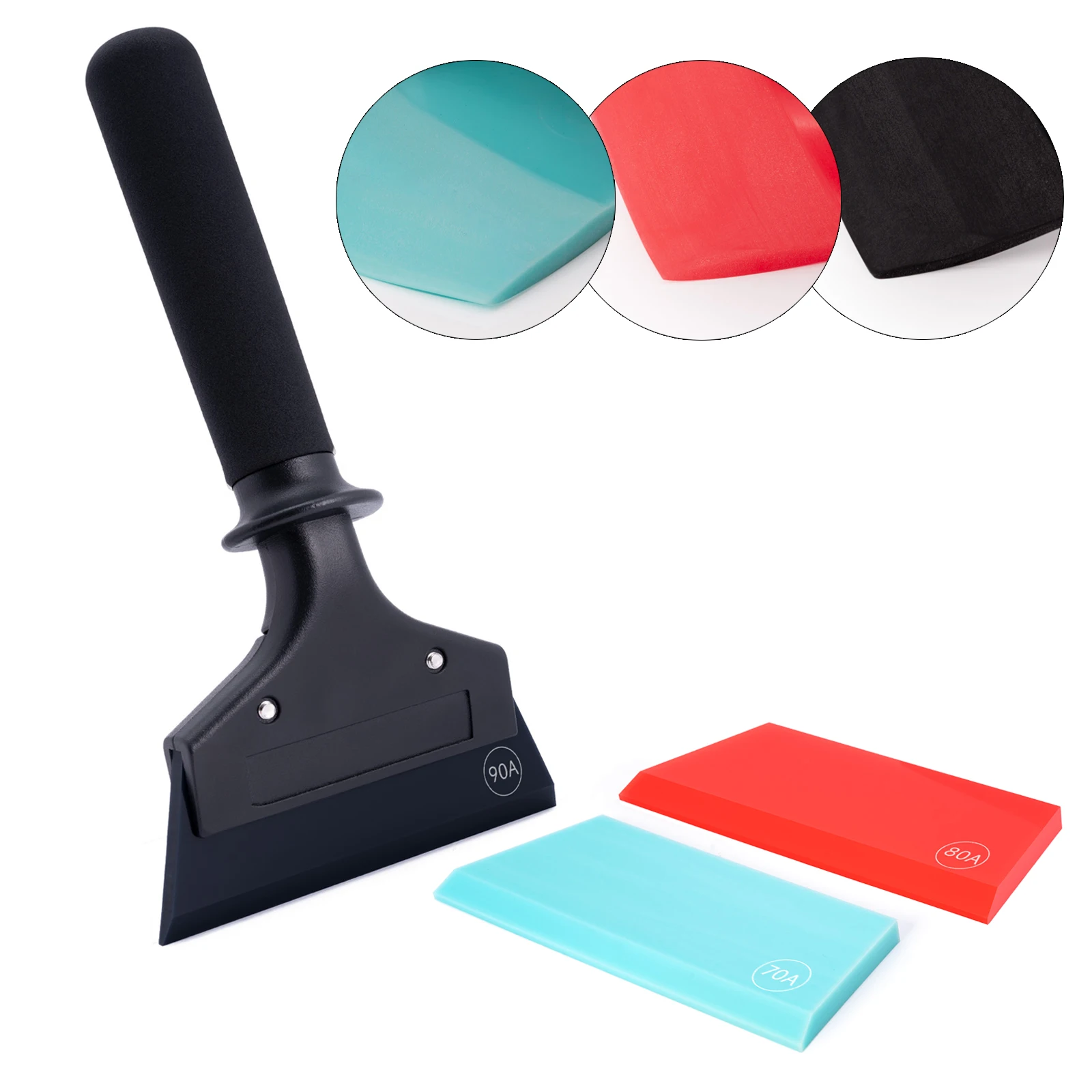 

FOSHIO Car Tint Film Squeegee Set With Spare Rubber Blades Window Vinyl Smooth Tool Scraper House Clean Soft Handle Water Wiper